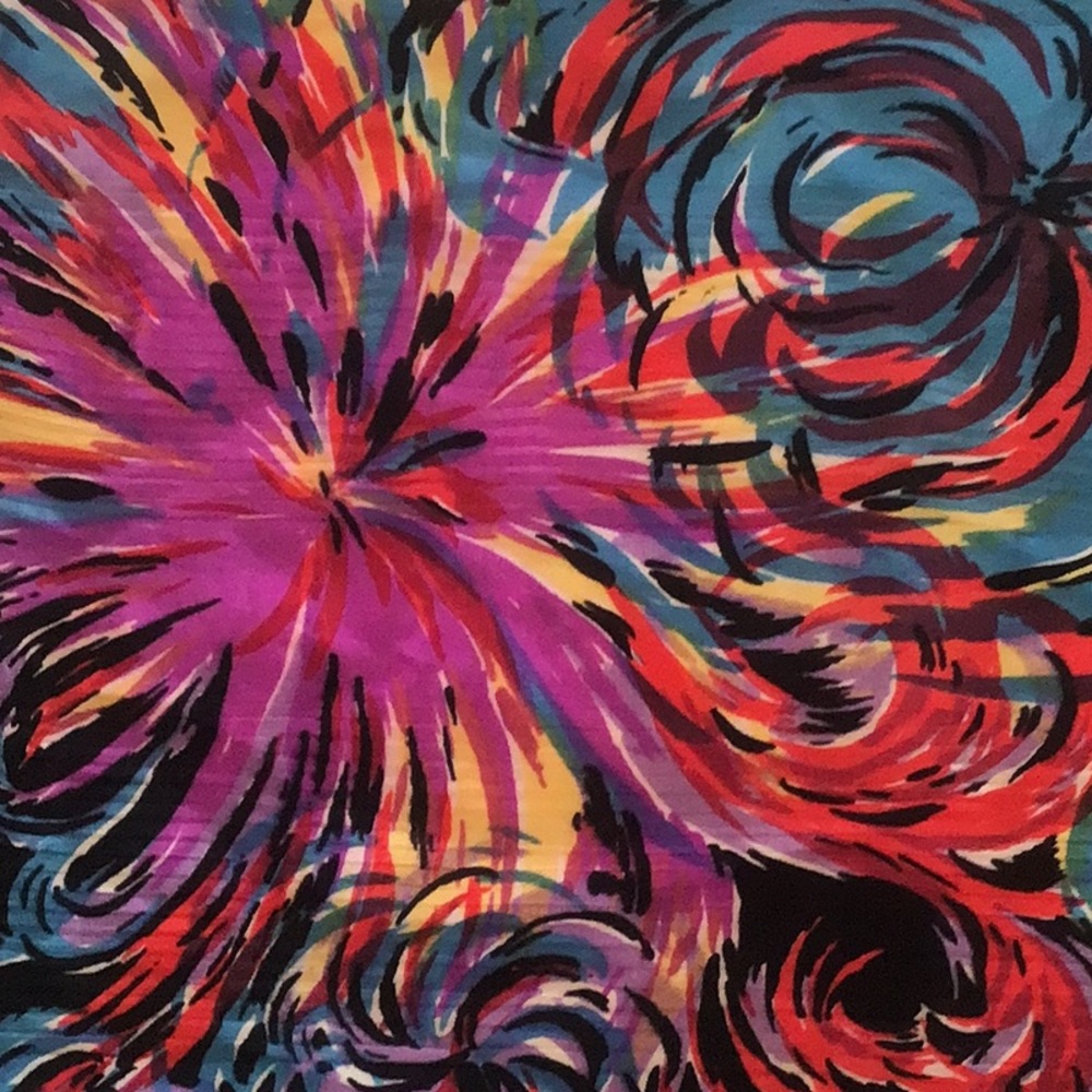 VIBRANT MULTI COLORED SILK HAIR OR NECK SCARF